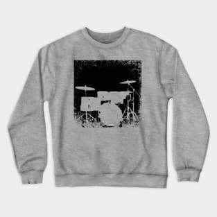 Drumset Silhouette - grunge Crewneck Sweatshirt